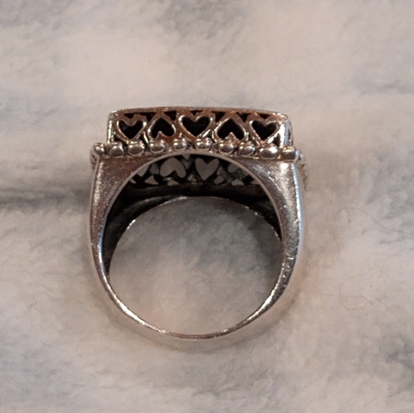 Black Onyx and Sterling Silver Statement Ring. Size 7 Vintage - Picture 7 of 7